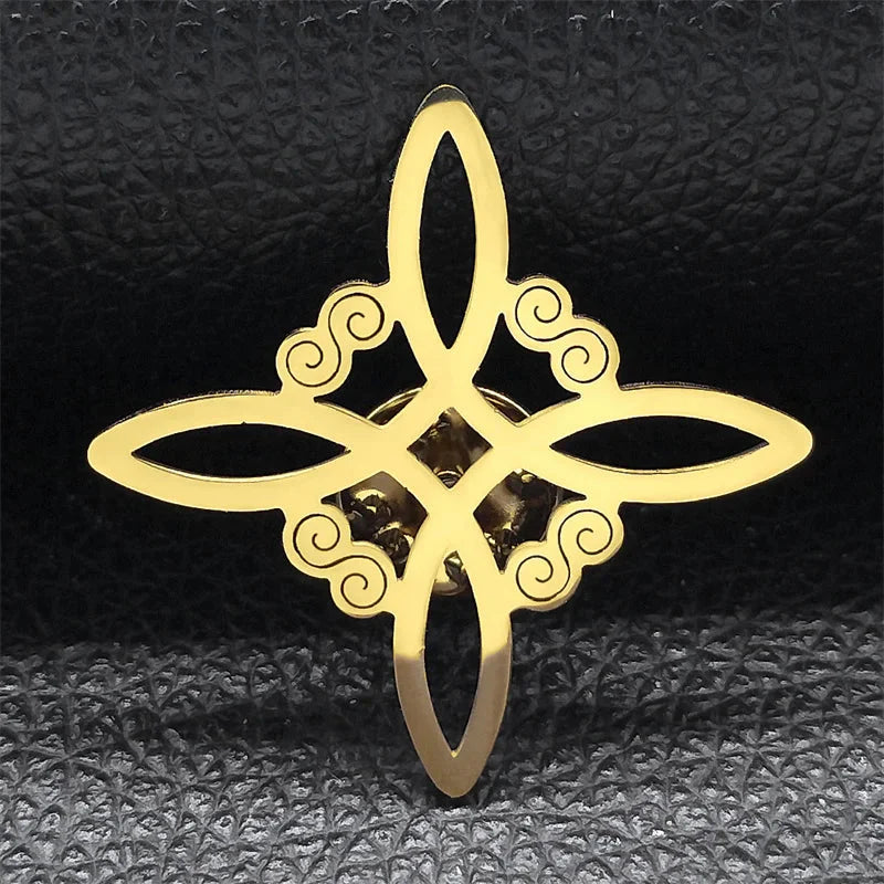 Broche Noeud de Sorcière Pins Wiccan de Protection
