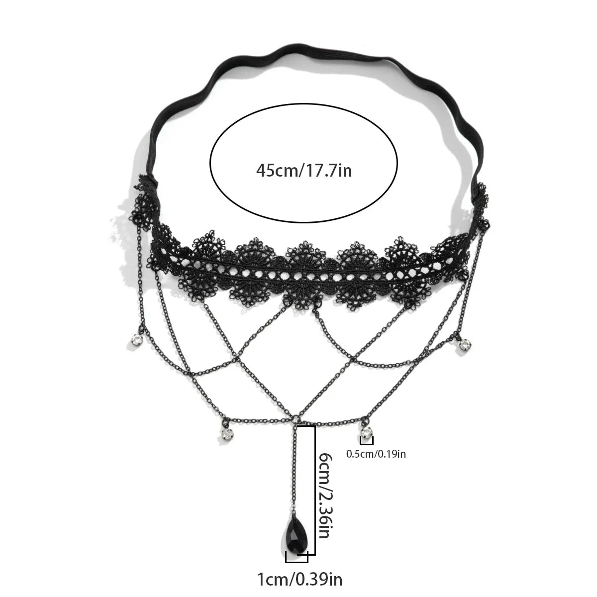 Łańcuch na udo czarny - biżuteria na udo ciało udo kobieta noga