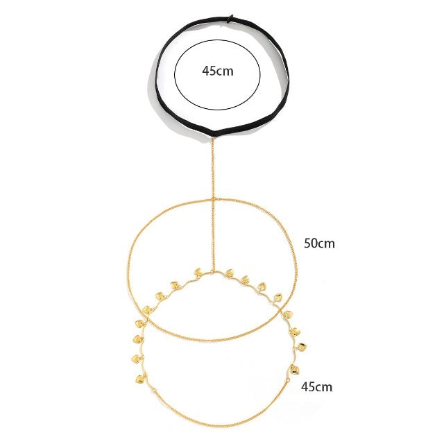 Złoty i srebrny łańcuch na udo dla kobiet