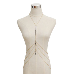 Řetízek pro ženy s černým a zlatým přívěskem