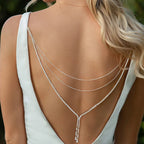 Łańcuszek na plecy Naszyjnik Ozdoba na plecy dla kobiet srebrny