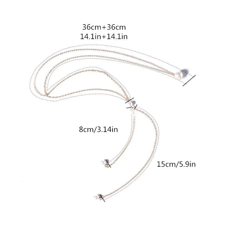 Łańcuszek na plecy Naszyjnik Ozdoba na plecy Damska Perły