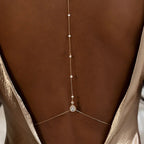 Łańcuch na plecy damski, naszyjnik, srebrna ozdoba na plecy