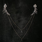 Łańcuch na plecy ślubny naszyjnik ozdoba na plecy damska srebrna