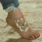 Łańcuszek na stopę zdobiony - Biżuteria na stopę damska