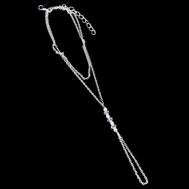 Łańcuszek na stopę ze złota i srebra dla kobiet srebrny