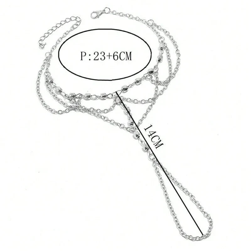 Chaîne de Pied Perles Argentées - Bijou de Pied Femme