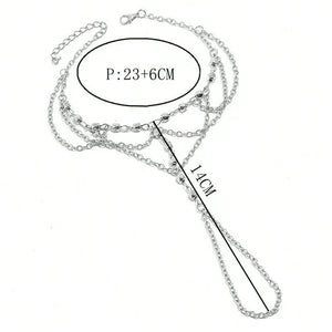 Chaîne de Pied Perles Argentées - Bijou de Pied Femme