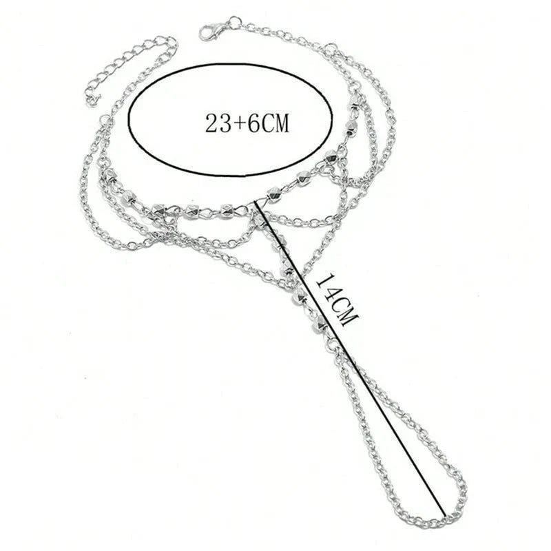 Łańcuszek na stopę z białymi perłami - biżuteria na stopę dla kobiet