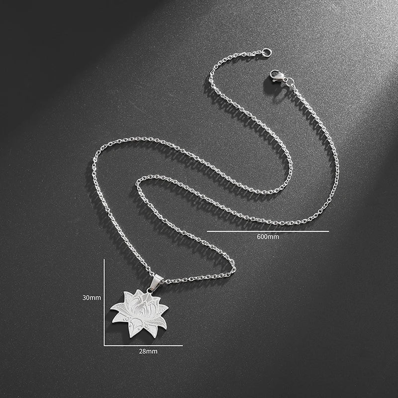 Łańcuszek i medalion Kwiat Lotosu