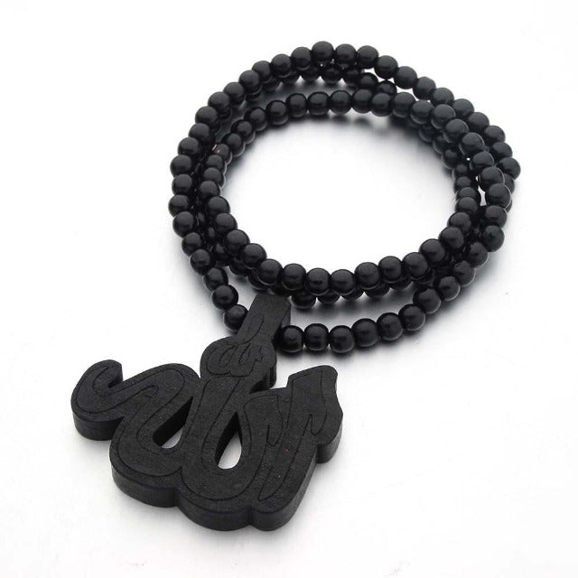 Czarny arabski różaniec muzułmański Sebha