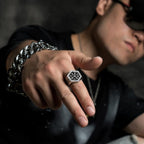 Srebrny pierścień męski wikingów