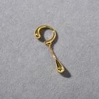 Kolczyki klipsy koła cienkie kropla wody złote