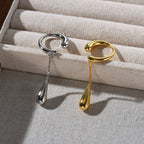 Kolczyki klipsy koła cienkie kropla wody srebrne