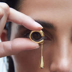 Kolczyki klipsy koła cienkie kropla wody złote