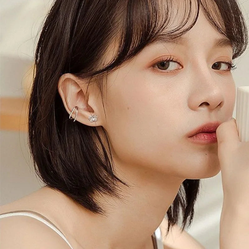 Kolczyki damskie kwiat lotosu