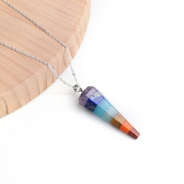 Naszyjnik 7 Czakr z Prawdziwym Kamieniem