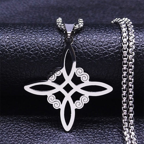 Naszyjnik Amulet Ochronny Węzeł Czarownicy srebrny