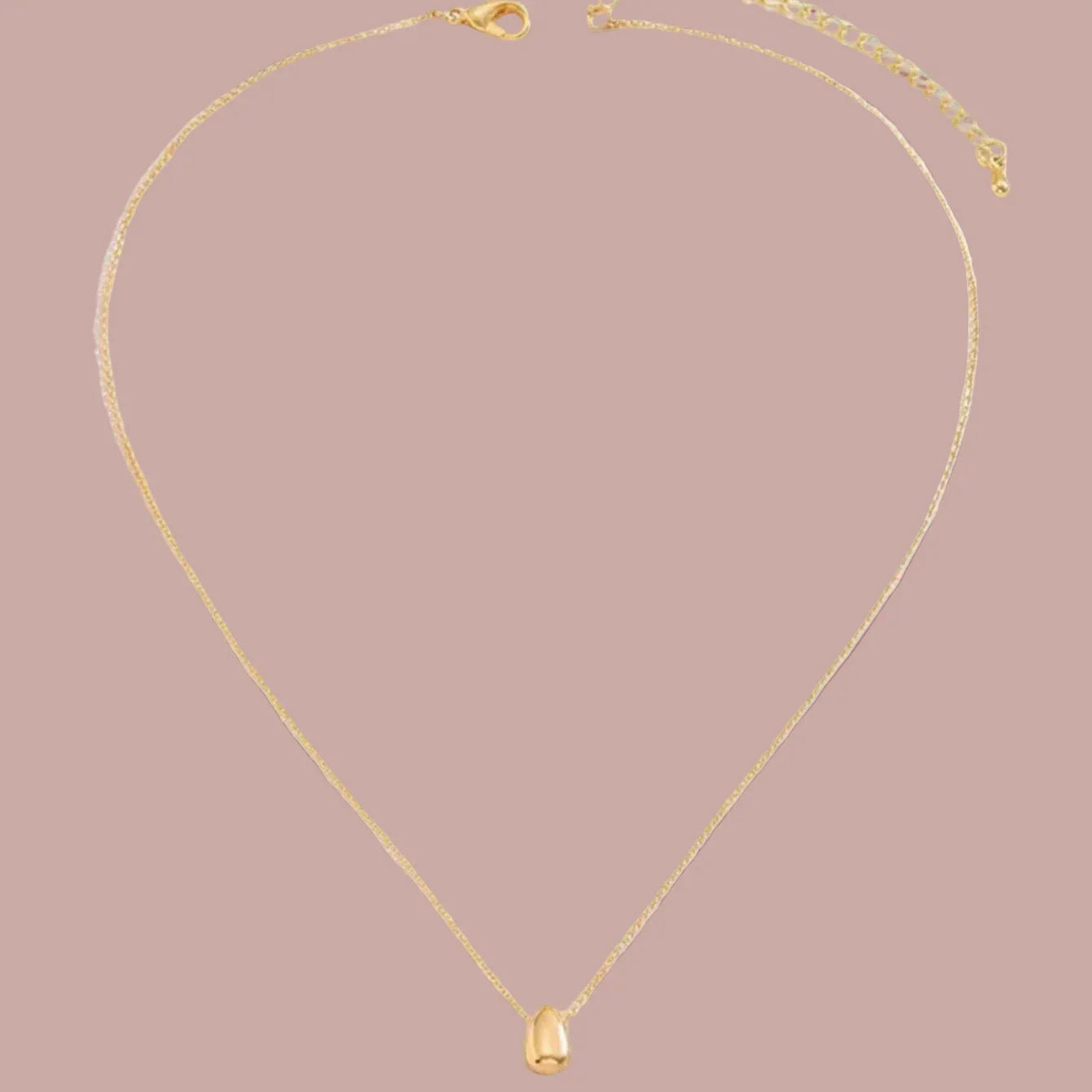 Collier avec Fin Pendentif Goutte d'Eau or