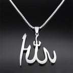 Naszyjnik z zawieszką Allah arabski islam muzułmański srebrny 50 cm
