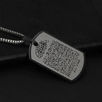 Naszyjnik z arabską zawieszką Ayatul Kursi w kolorze czarnym