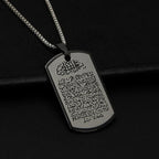 Naszyjnik z arabską zawieszką Ayatul Kursi w kolorze czarnym