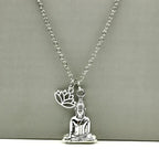 Naszyjnik z zawieszką Buddy i kwiatem lotosu