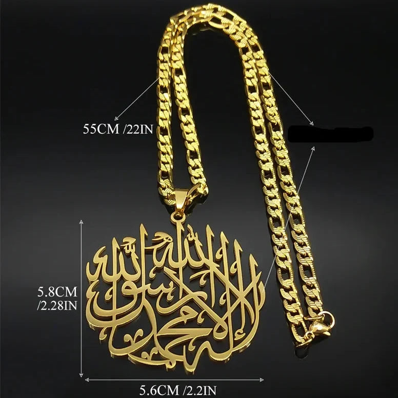 Naszyjnik z arabską kaligraficzną zawieszką Ayatul Kursi