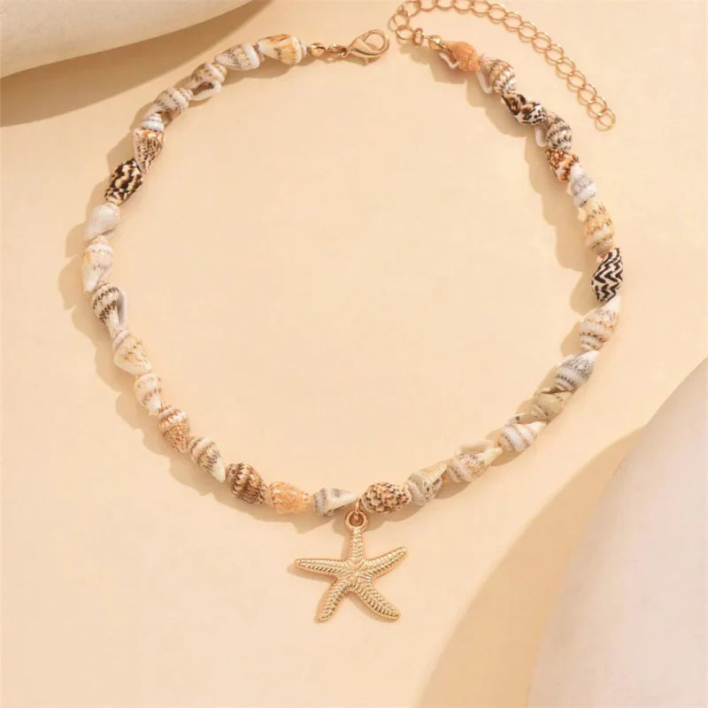 Collier avec Pendentif Coquillage Etoile de Mer