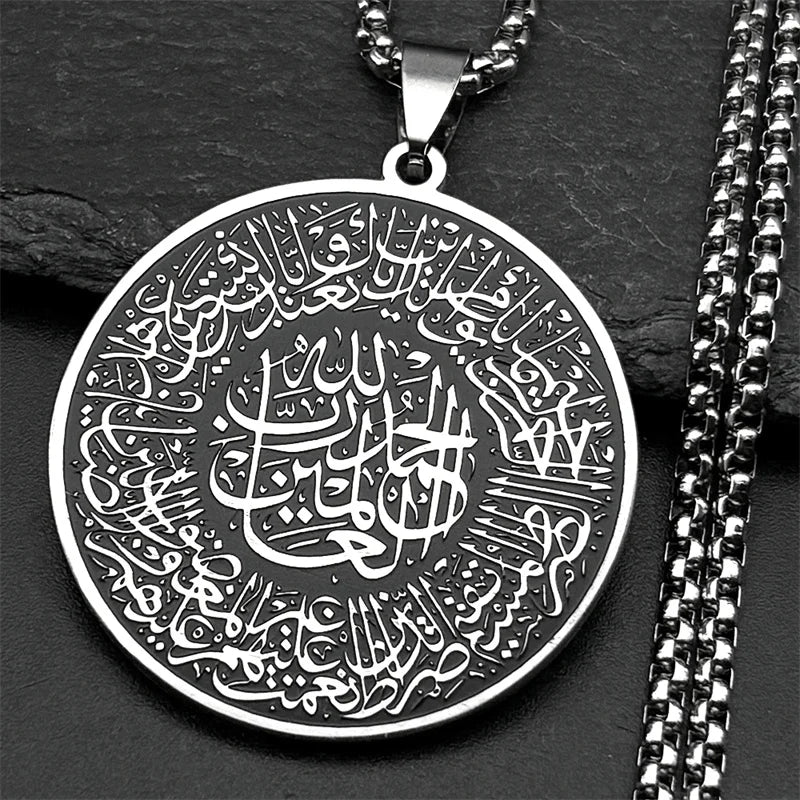 Naszyjnik z zawieszką Koran arabski islam muzułmański srebrny