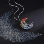 Naszyjnik z zawieszką w kształcie półksiężyca 7 czakr