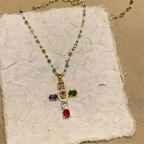 Naszyjnik z wisiorkiem w kształcie krzyża z cyrkoniami dla kobiet