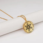 Naszyjnik z zawieszką w kształcie sześcianu Metatron złoty