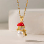 Naszyjnik z zawieszką świąteczną bałwanka