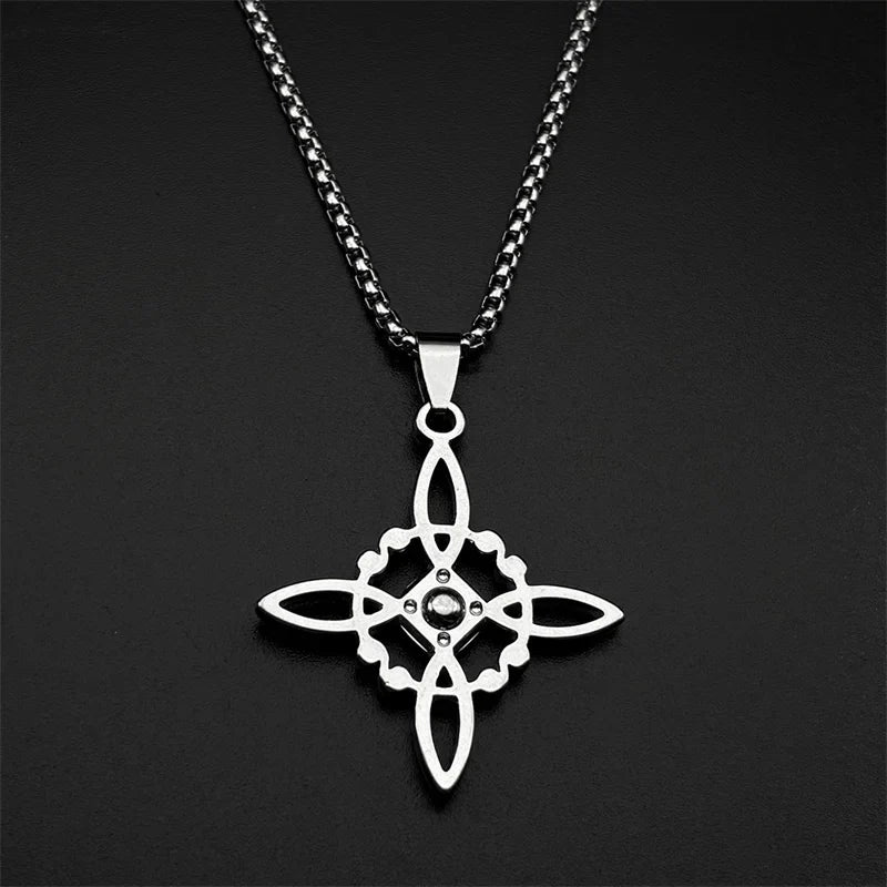 Collier avec Pendentif de Protection Noeud de Sorcière