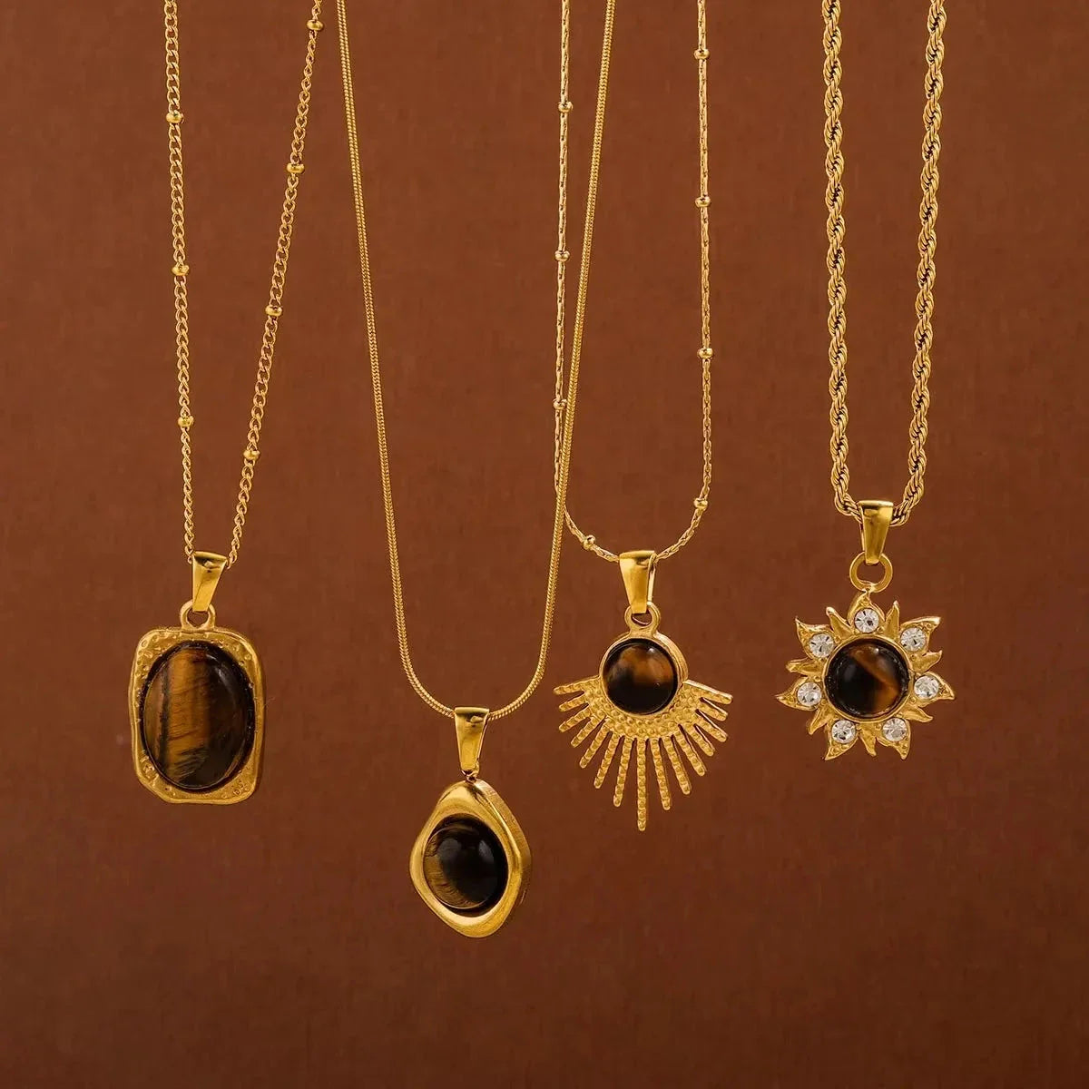 Naszyjnik z zawieszką ochronną z tygrysiego oka dla kobiet D