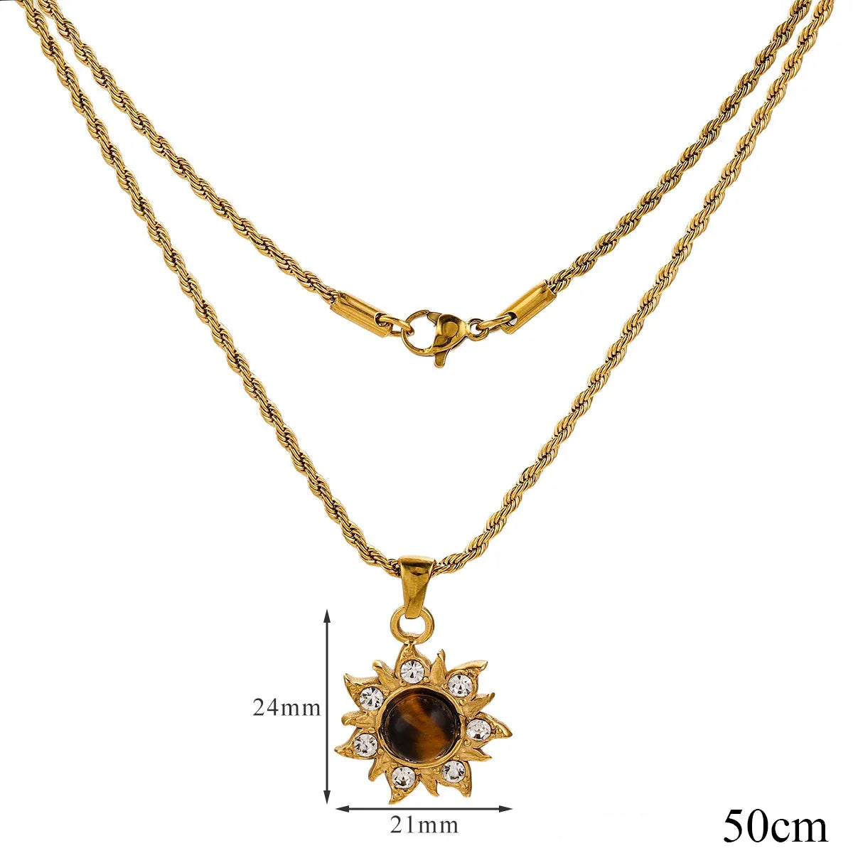 Collier avec Pendentif de Protection Oeil de Tigre pour Femme D