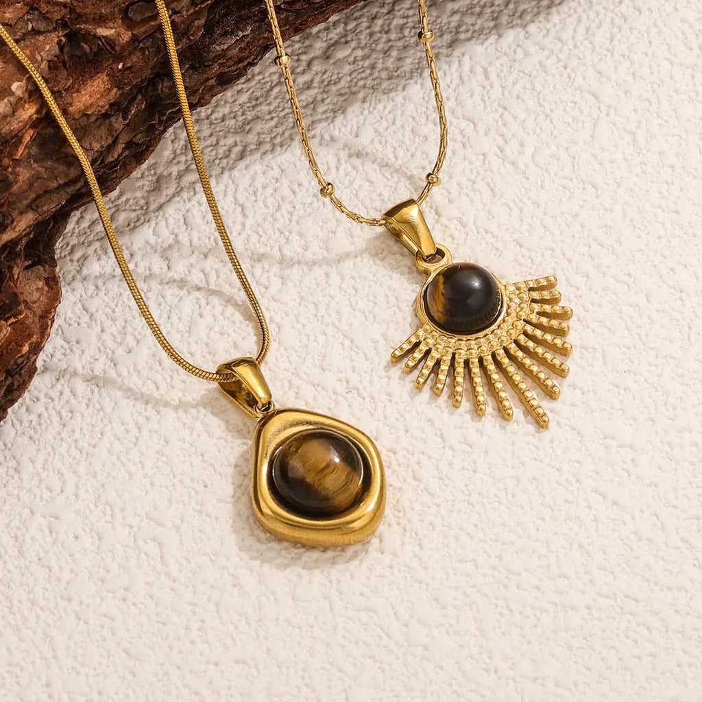 Collier avec Pendentif de Protection Oeil de Tigre pour Femme A