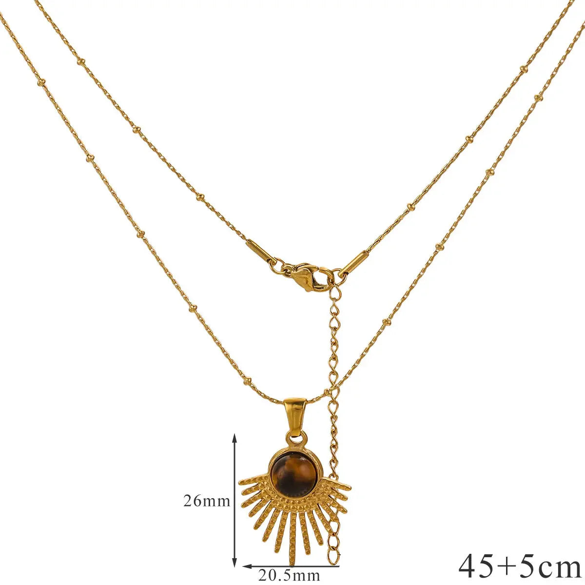 Collier avec Pendentif de Protection Oeil de Tigre pour Femme A
