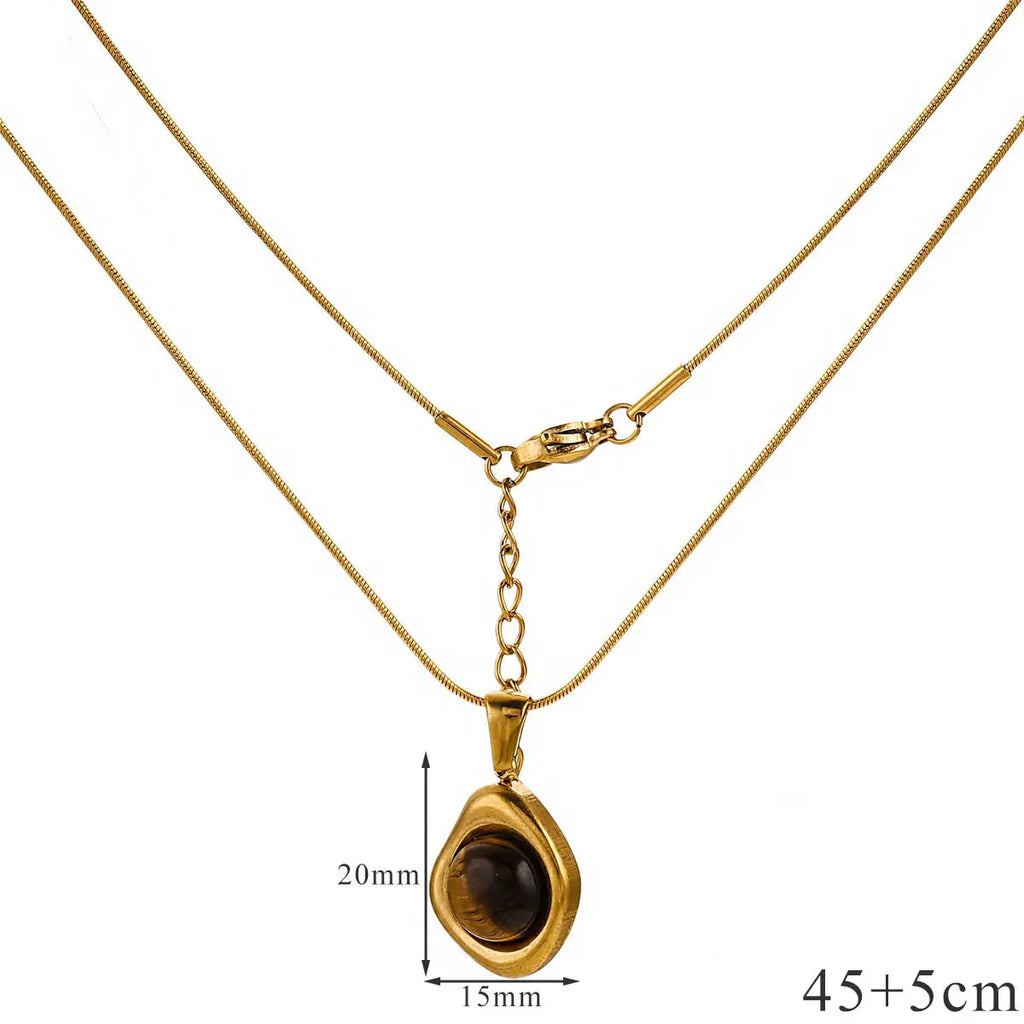 Collier avec Pendentif de Protection Oeil de Tigre pour Femme B