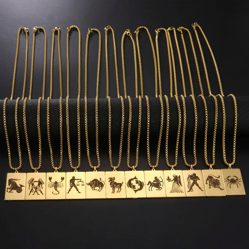 Naszyjnik z eleganckim wisiorkiem zodiakalnym znakiem astrologicznym