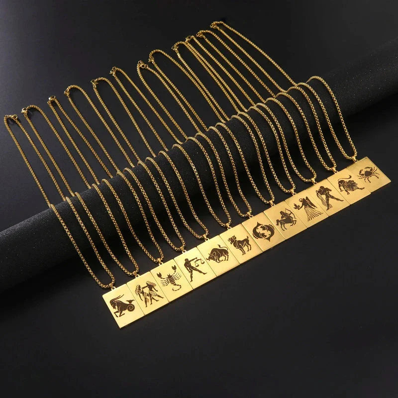 Naszyjnik z eleganckim wisiorkiem zodiakalnym znakiem astrologicznym