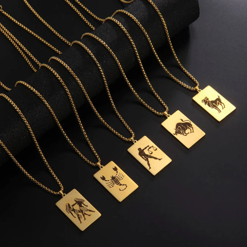 Naszyjnik z eleganckim wisiorkiem zodiakalnym znakiem astrologicznym