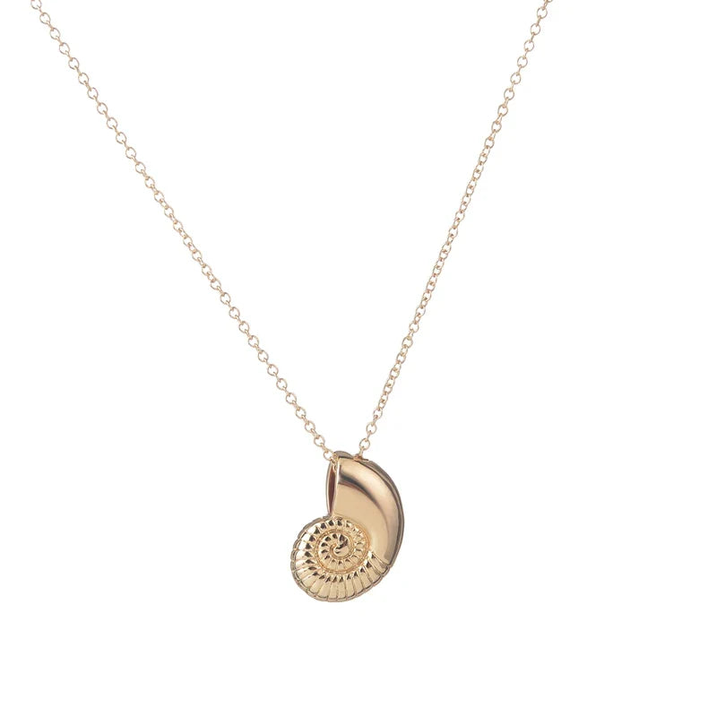 Collier avec Pendentif Coquillage Escargot pour Homme or