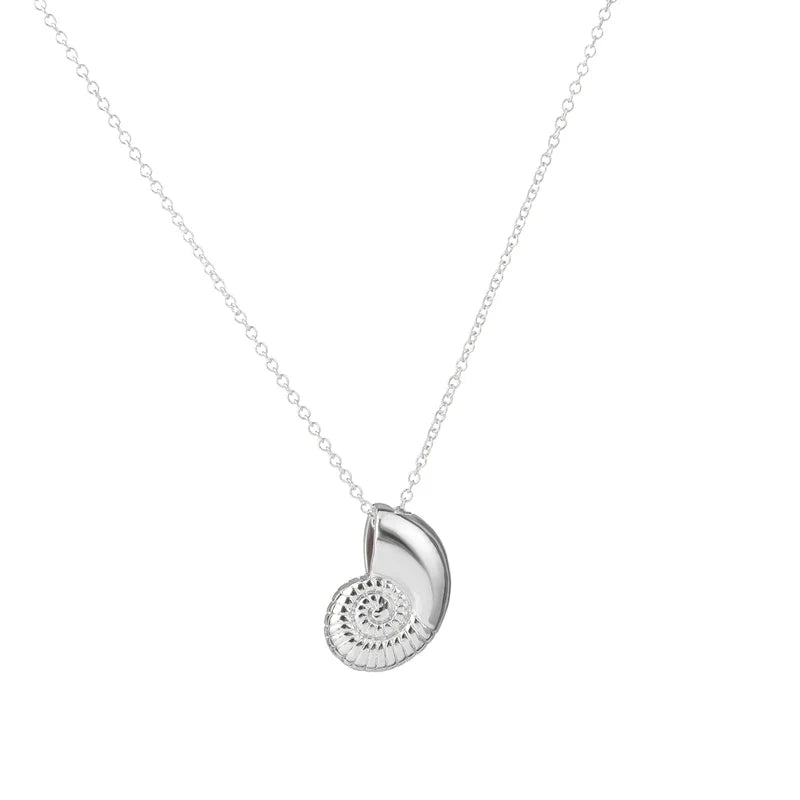 Collier avec Pendentif Coquillage Escargot pour Homme argent