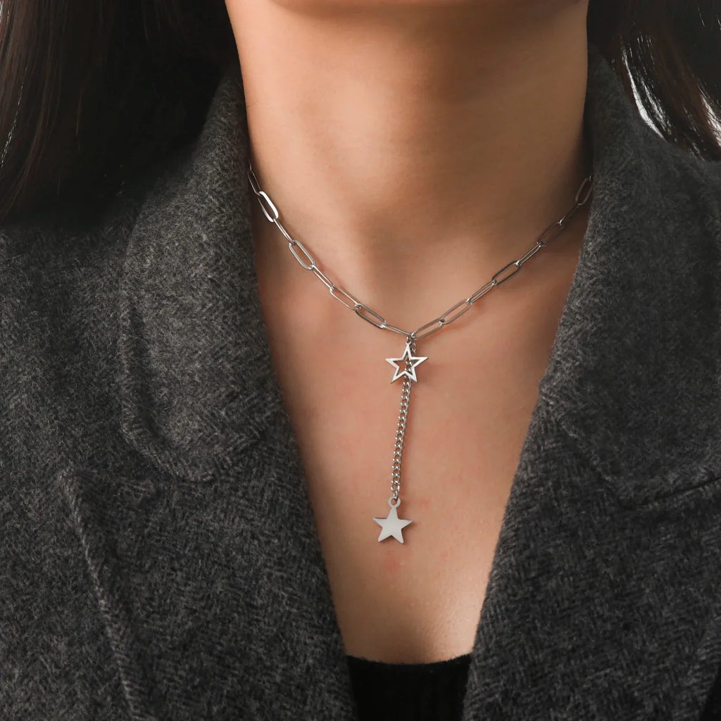 Collier avec Pendentif Etoiles argent