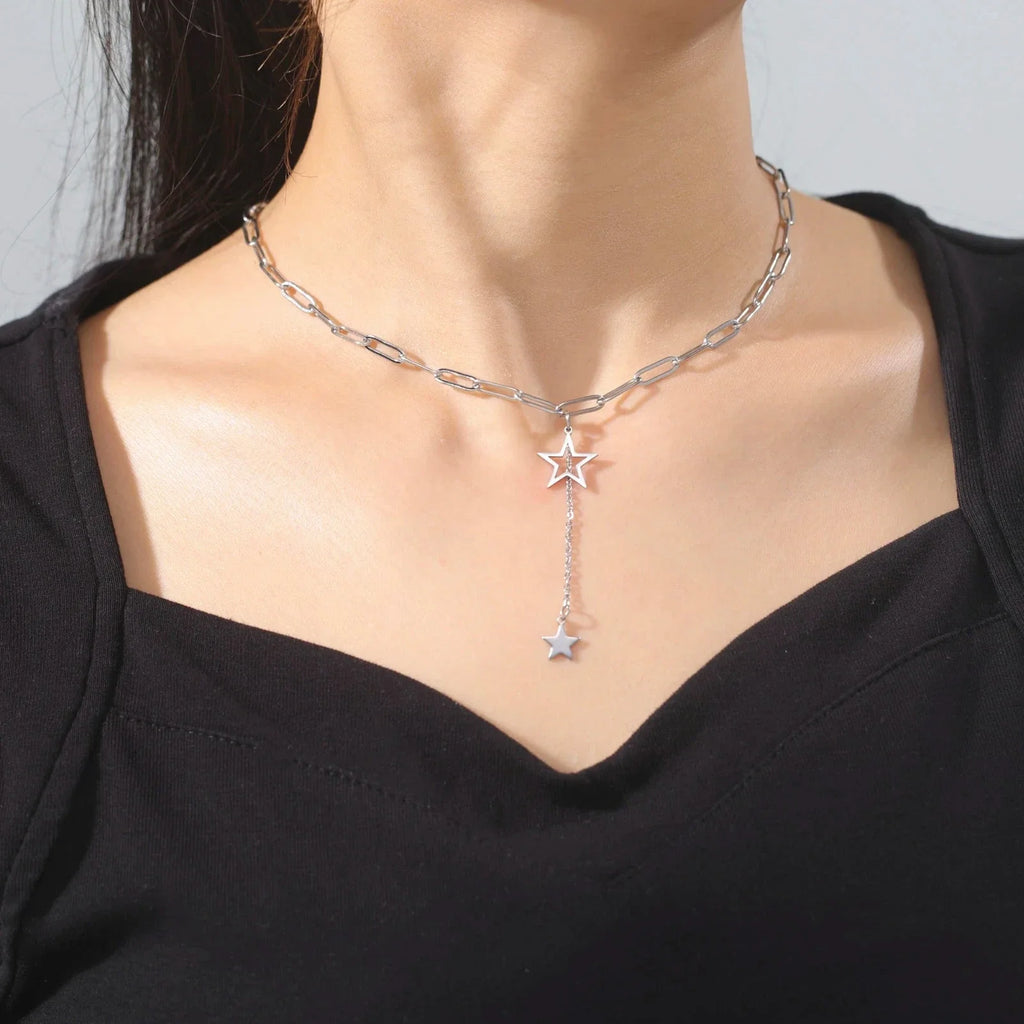 Collier avec Pendentif Etoiles argent