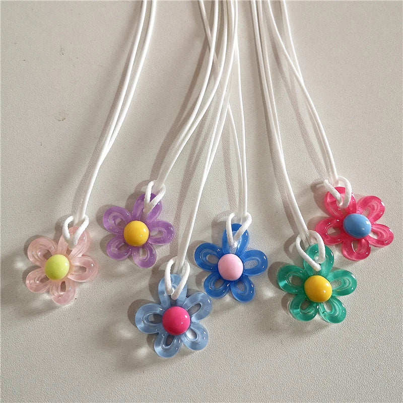 Collier avec Pendentif Fleur Colorée