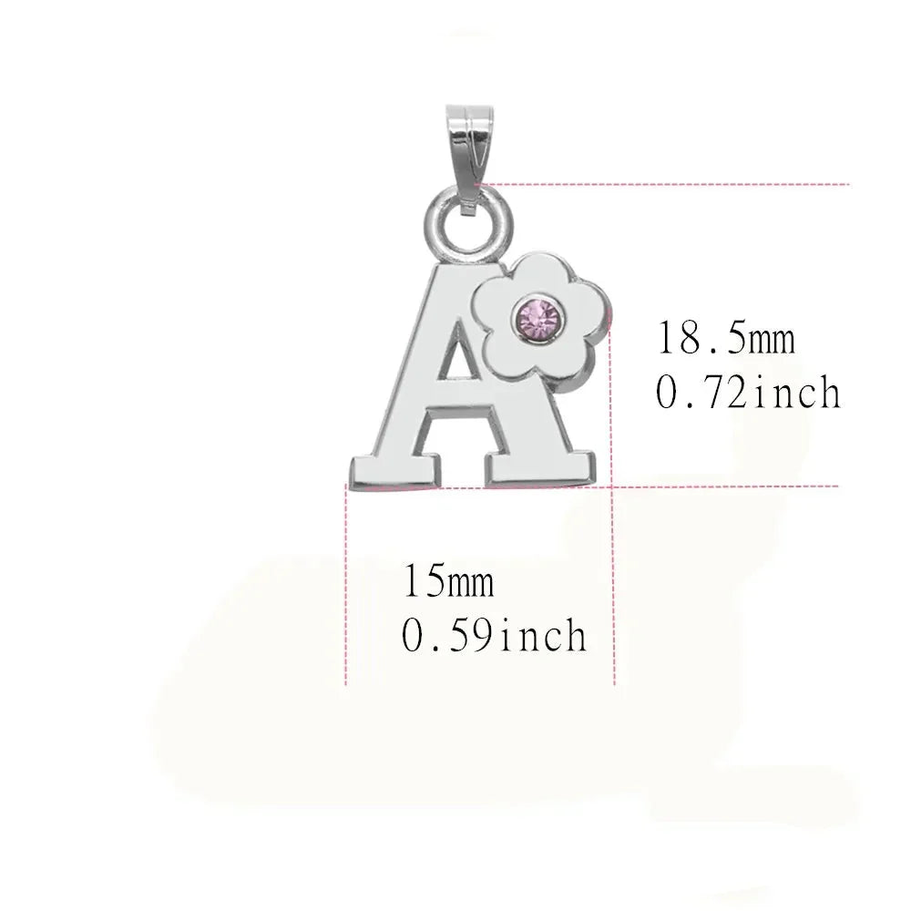Naszyjnik z zawieszką z inicjałem i kwiatem