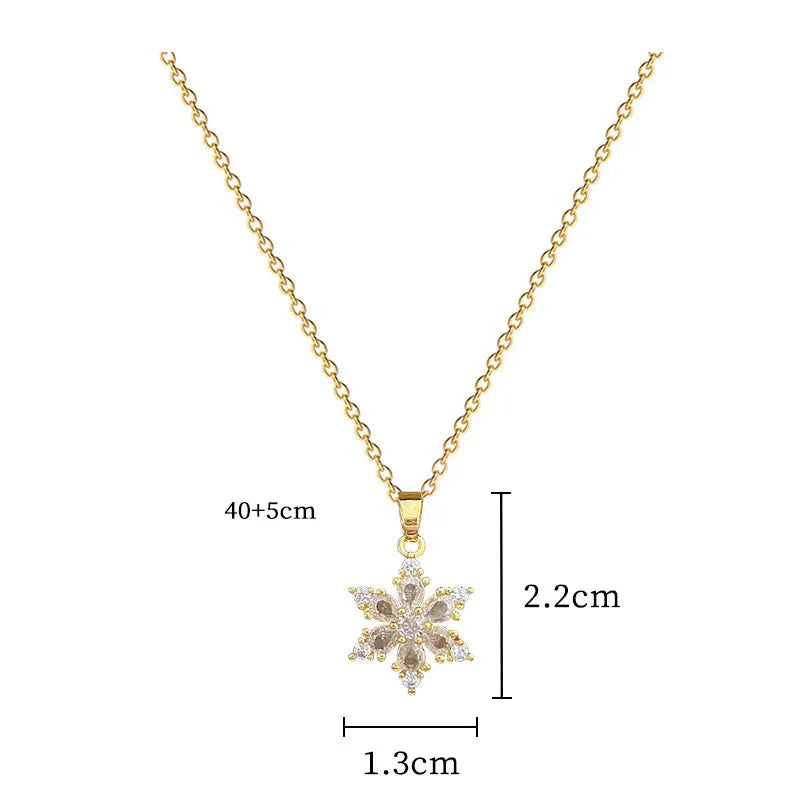 Collier avec Pendentif Flocon de Neige en Cristal